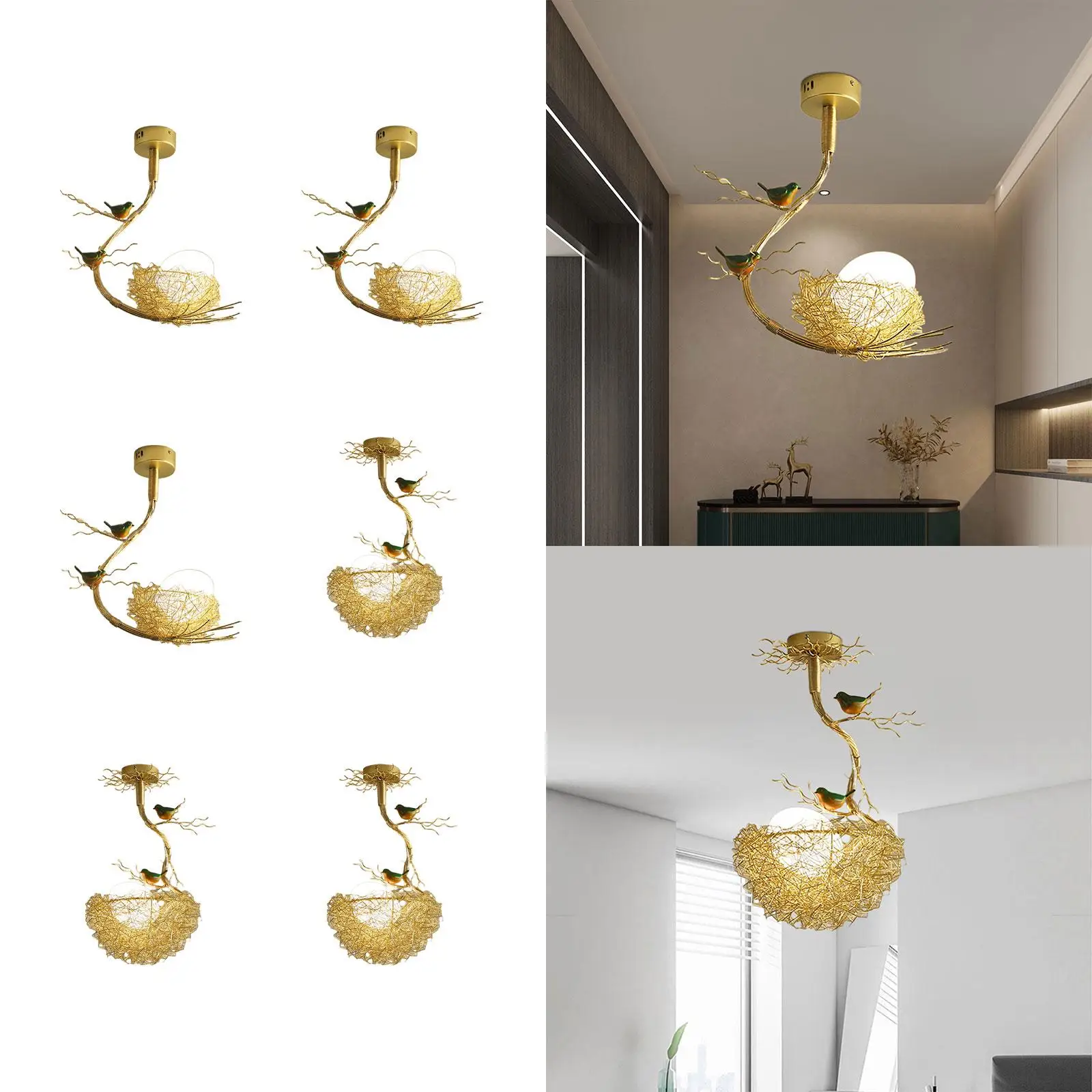 

Подвесная люстра «Птичье гнездо» в скандинавском стиле, элегантный декор, потолочный светильник для спальни, отеля, лестницы, светодиодный