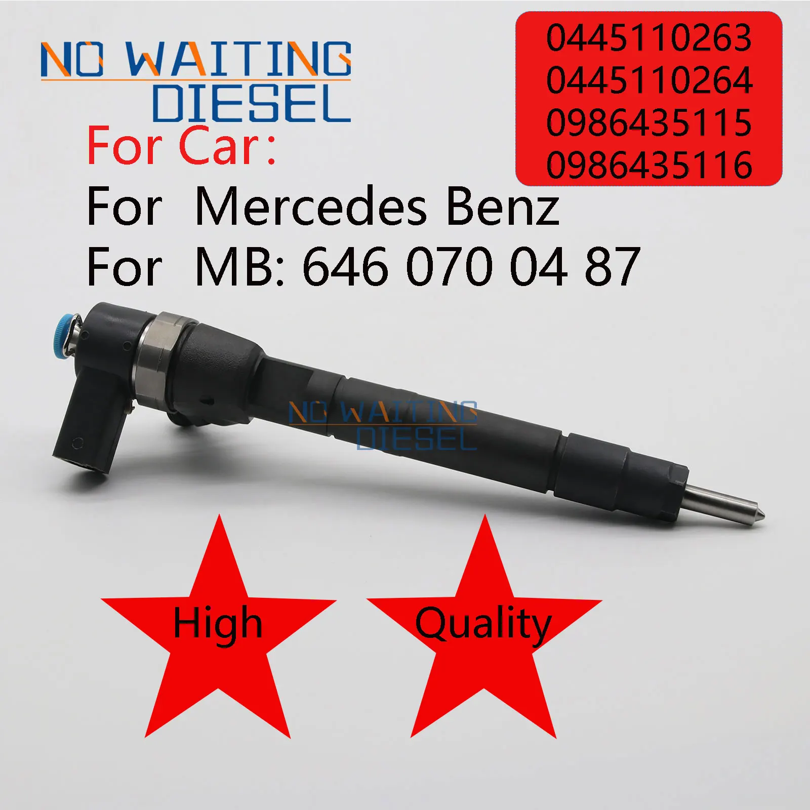 0986435115 0986435116 0445110263 0445110264 Common Rail Injector For MB: 646 070 04 87