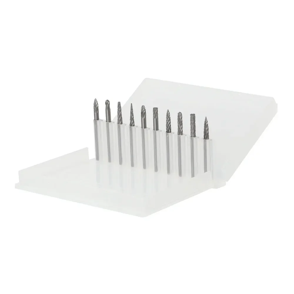 Imagem -06 - Binoax Tungsten Carbide Burr Grupo Rotary Arquivos Burrs Die Grinder Drill 0118 mm Shank 10 Pcs