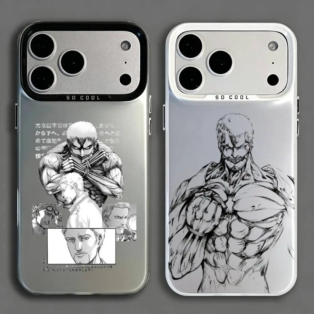 capa-de-celular-ataque-dos-titas-reiner-braun-para-iphone-17-16-15-14-13-12-11-mini-pro-e-max-capa-branca-fosca-candy
