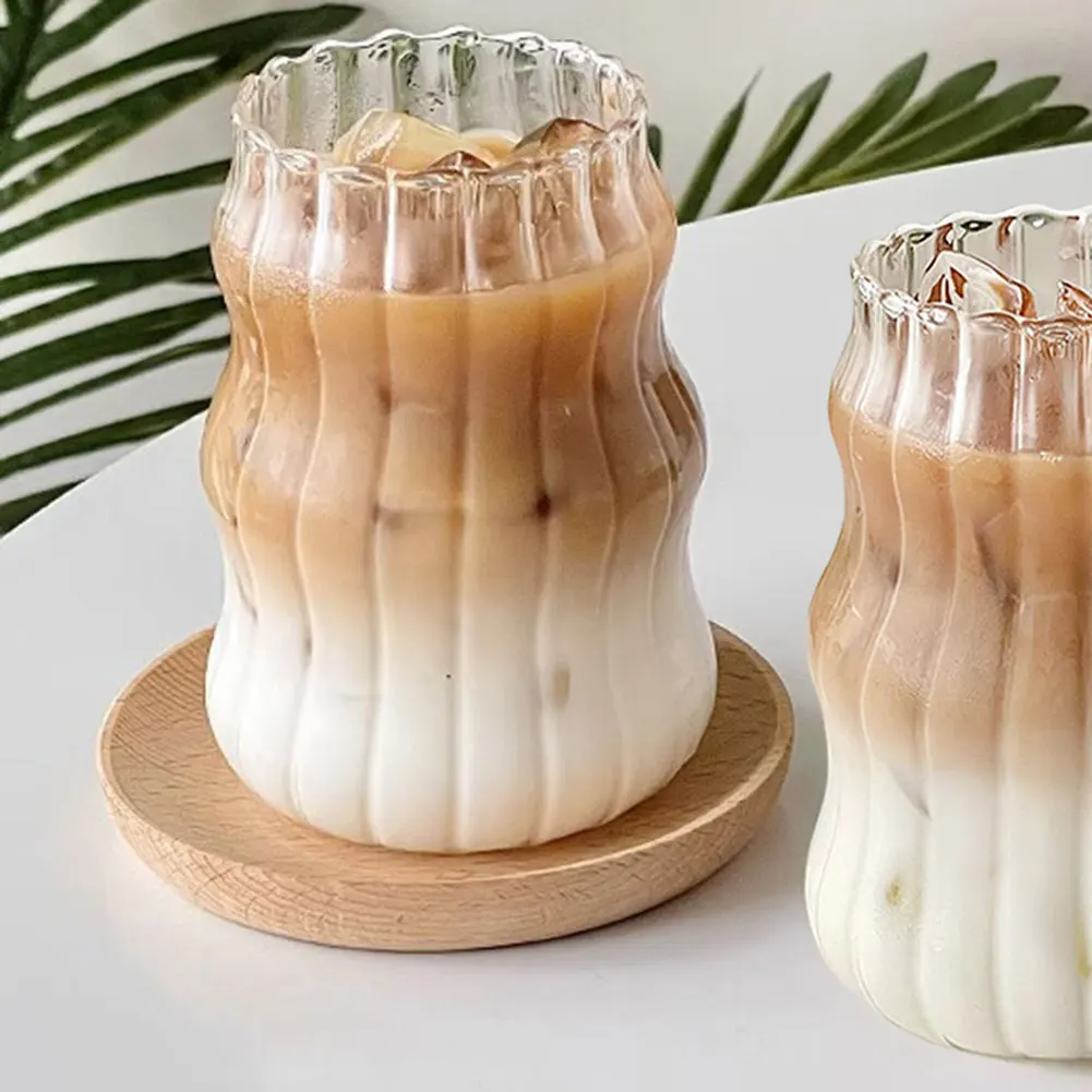 

4pcs Glass Coffee Mugs Bubble Iced Coffee Cup For Juices Tea Beverage Milk For Home Use