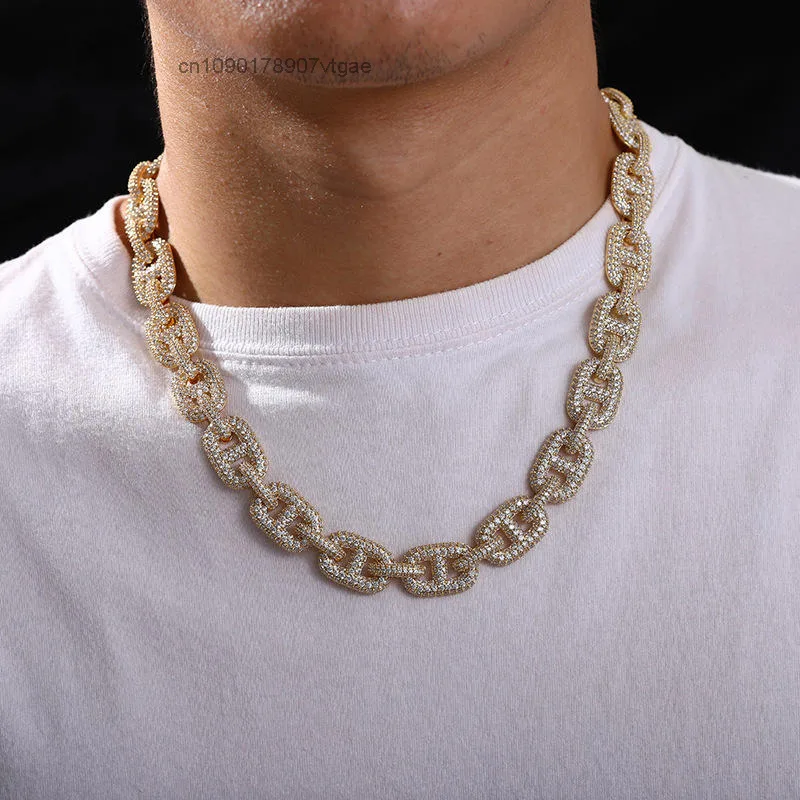 Quality High 925 Sterling Silver Plated Moissanite Cuban Link Necklace Custom Iced Luxury Hip Hop Jewelry Men Women Wedding.