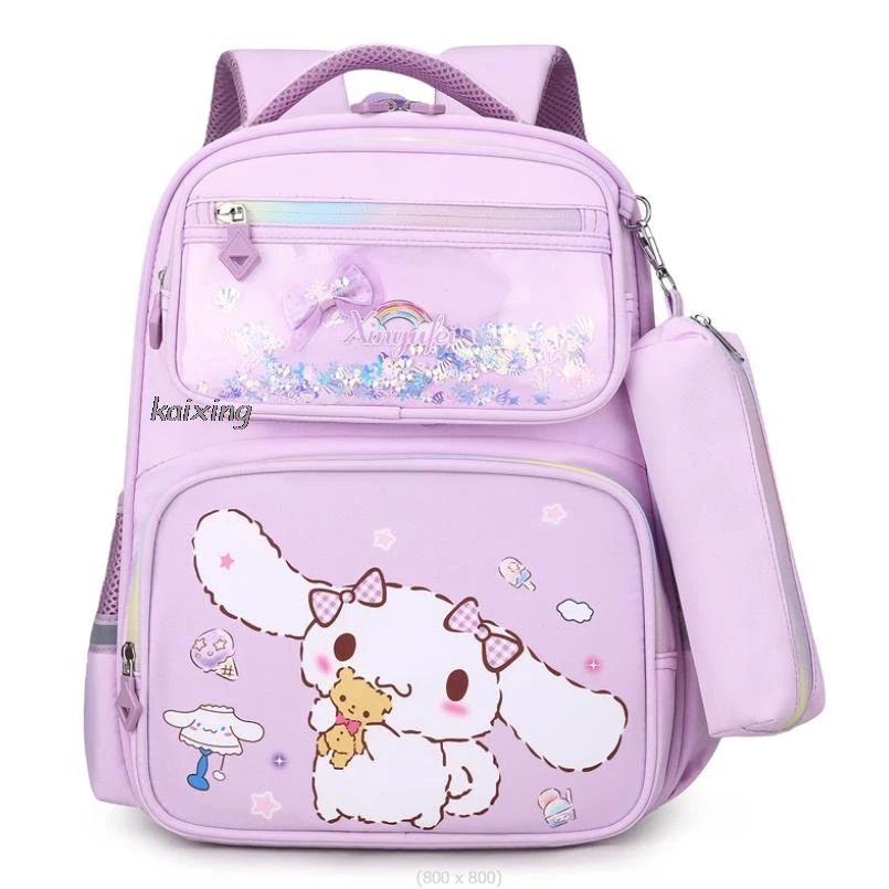 Elementary School 1-6 Grade Backpack Lovely Kuromi Melody Girl Backpack With Reduced Load +Large Capacity Spine Protection Bag