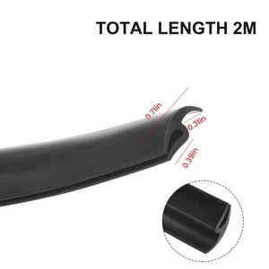 Sealing strip for car front windshield, 2m, type H, car windshield garnision, sunroof, black rubber, automotive accessories 11 Main Sales Sun Rubber - №4