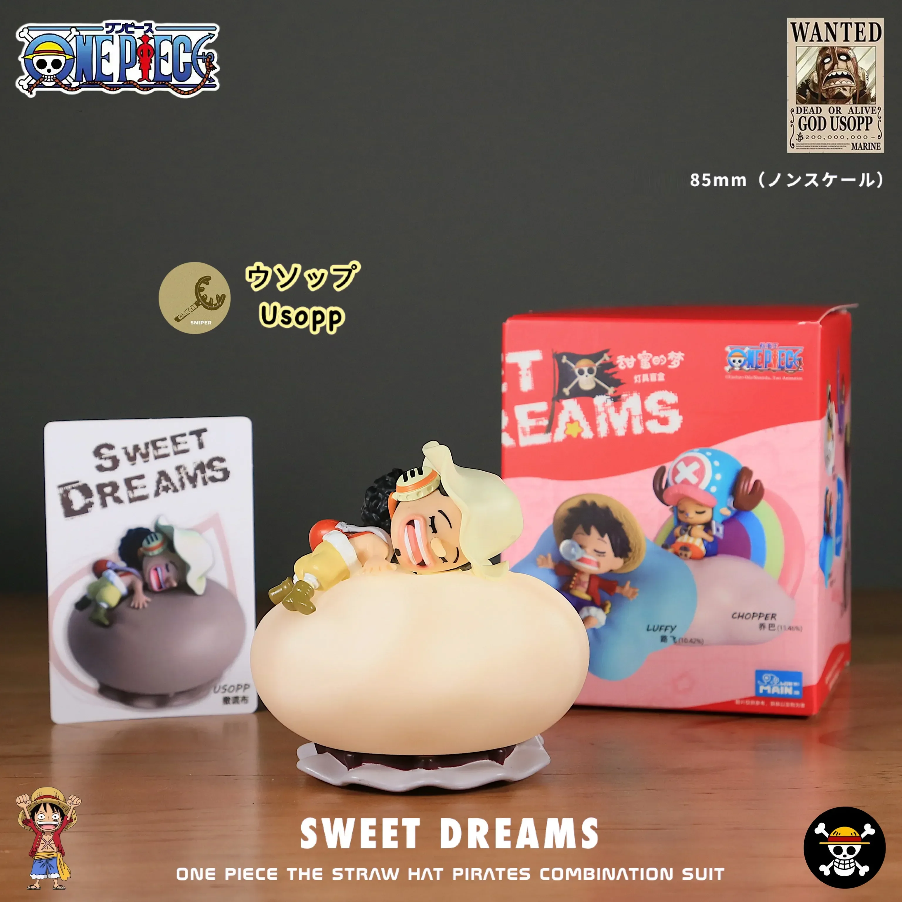 Anime One Piece Sweet Dreams Series Luffy Oplaadbare LED Humanoïde Nachtlampje Model Ornament Display Kindercadeau