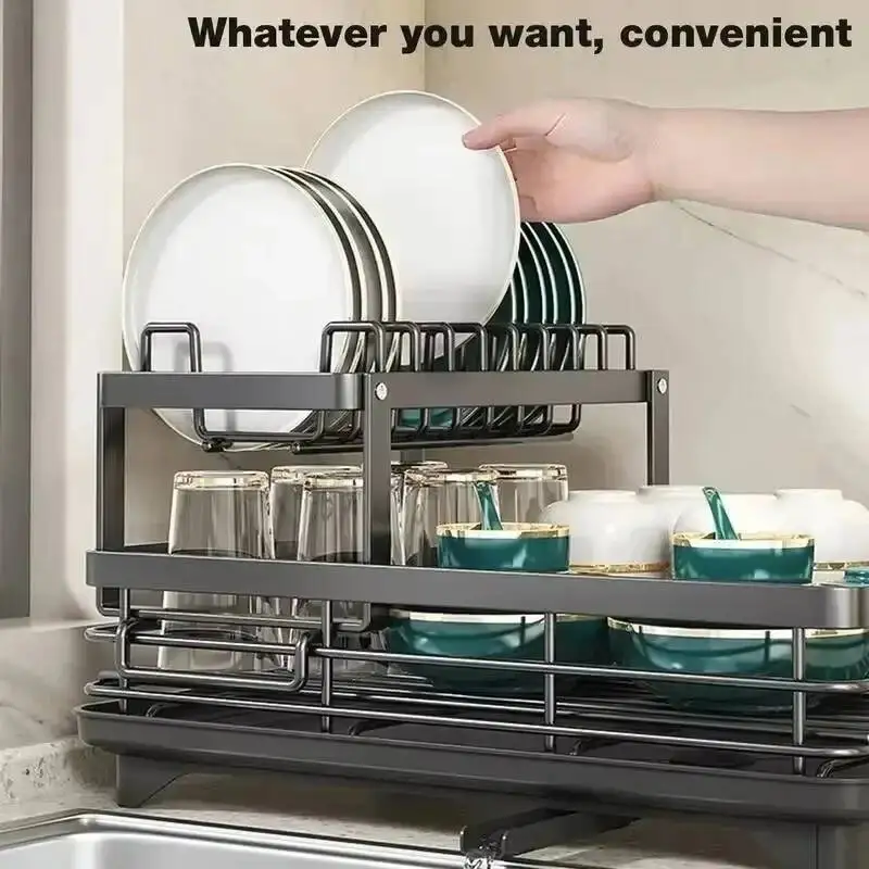 

3.Storage And Plate Countertop, Multi-Functional Bowl Rack, Kitchen Storage Rack Inside The Cabinet