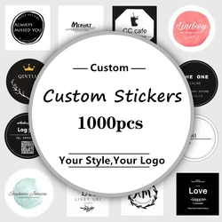 500PCS/1000PCS Sticker Custom Size Personalized Design Any Shape Printing Logo Multi-color