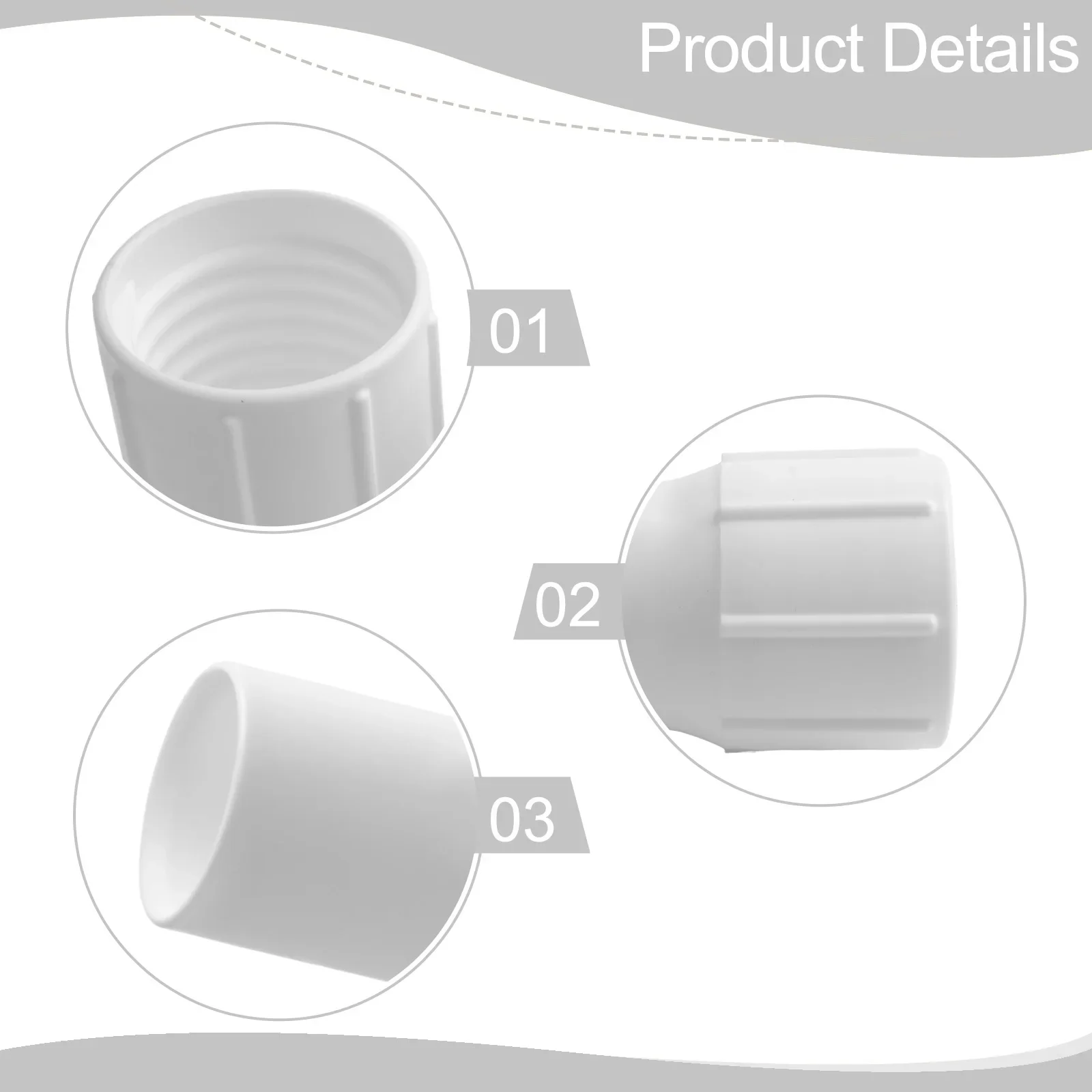 White Swimming Pool Hose Cuffs 1.5 Inch 38mm Accessories Parts Plastic Suction Hose Cleaning Cuff Vacuum Hose Cuffs
