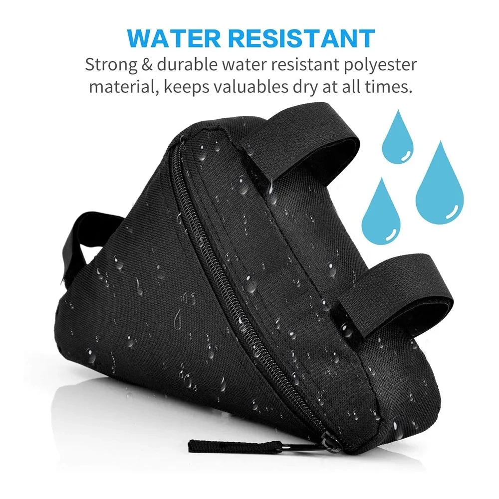 Bicycle Triangle Tool Kit Bag Front Tube Frame Saddle Storage Bag Waterproof Pouch Durable Bike Bag