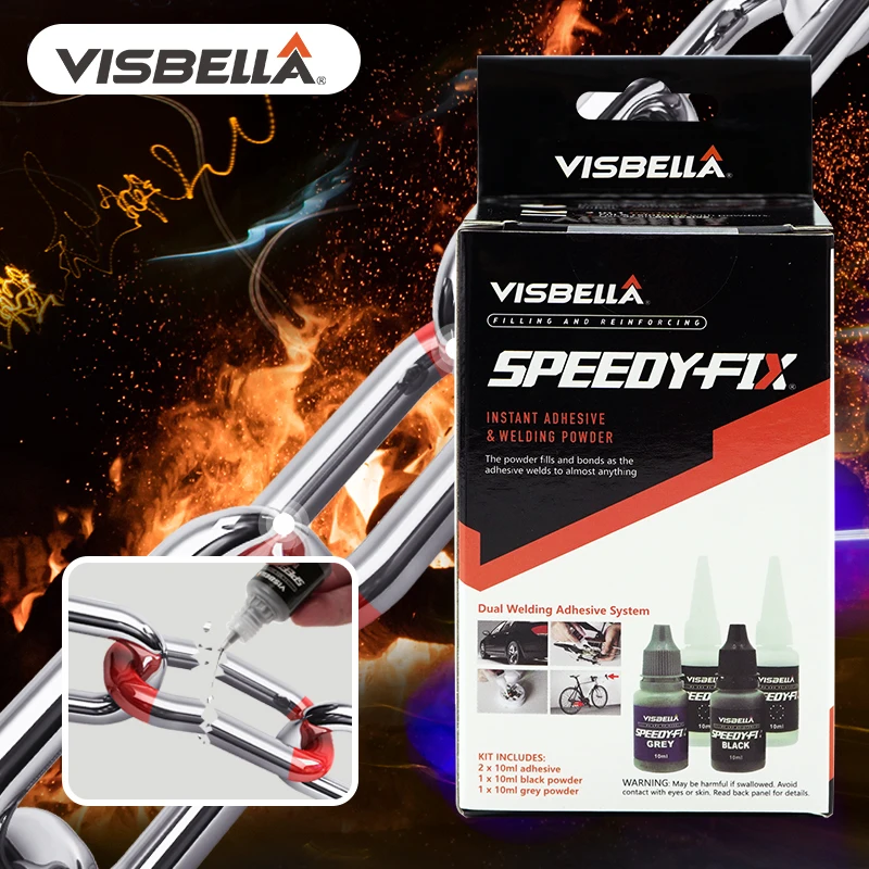 

Visbella Glass Gap Filler Glue 7 Seconds Speedy Fix Glue Instant Repair Ceramic Holes Strong Bonding Adhesive for Metal&Plastic