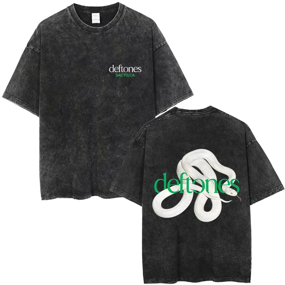 

Washed Vintage Rock Band Deftones Private Music Snake Album Graphic T Shirt Men Women Alternative Heavy Metal Oversized T-shirt