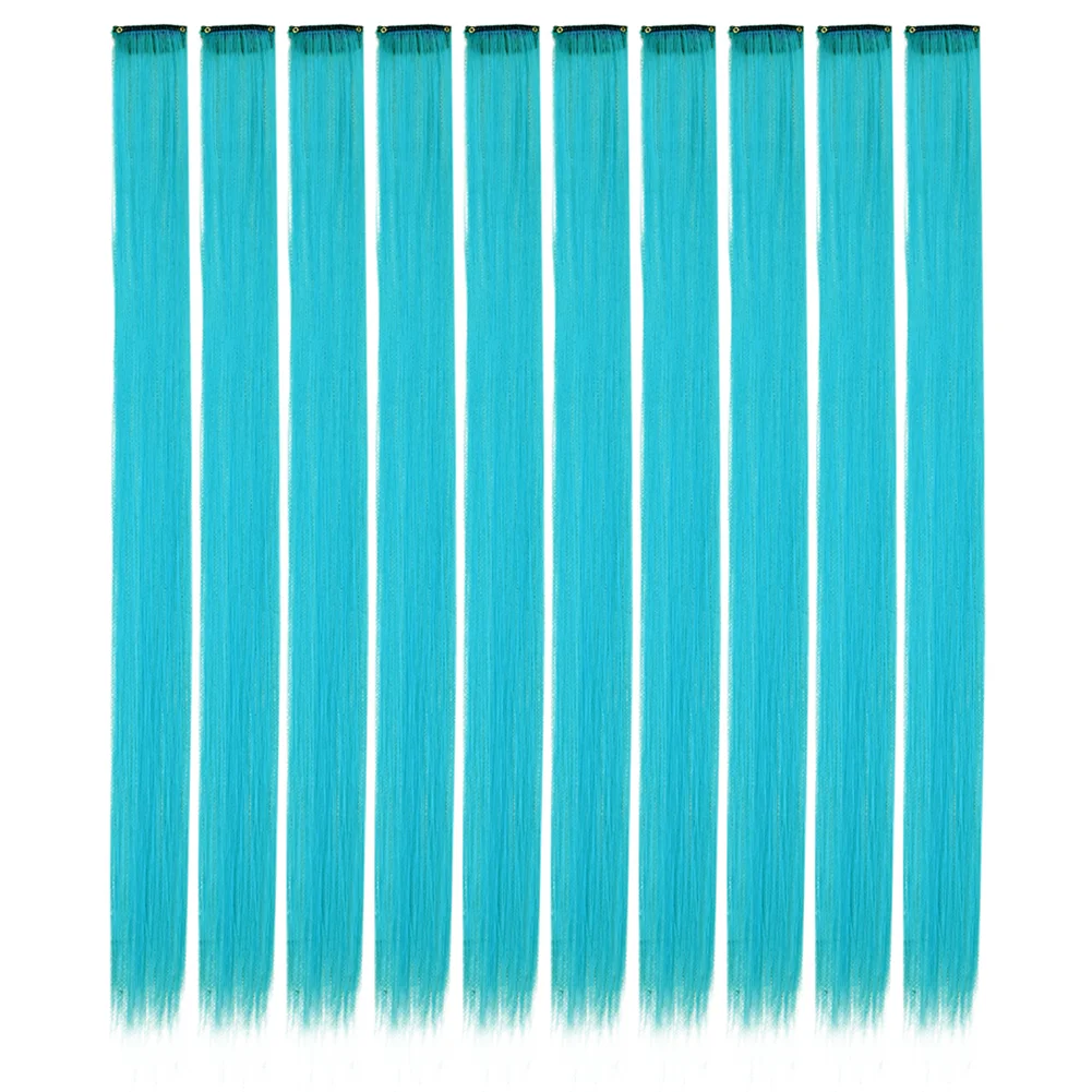 10PCS/Pack Colored Party Highlights Clip in Hair Extensions