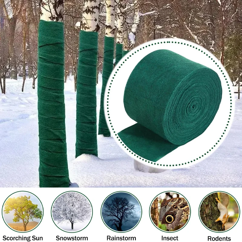 

Plant Antifreeze Bandage Wrap Tree Trunk Protector Cotton Cloth Winter Cold Proof Moisturizing Cover for Garden Fruit Tree Care