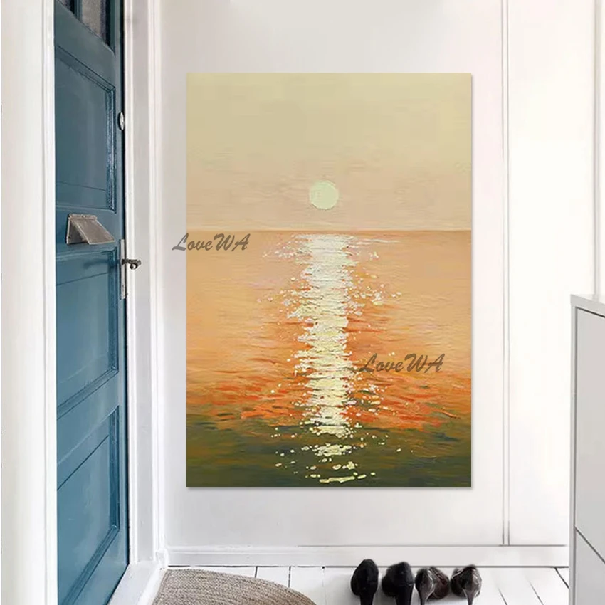 

Canvas Picture Wall 3d Picture Beautiful Scenery The Setting Sun Hand Drawing Frameless Abstract Art Aesthetics Rooms Decor