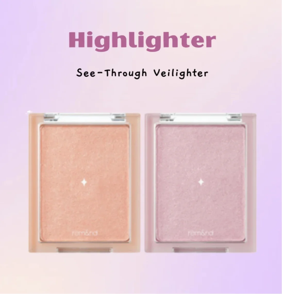 rom&nd See Through Veilighter Highlighter Hoogglans poeder Gezicht Fleuren Highlighter Make-up