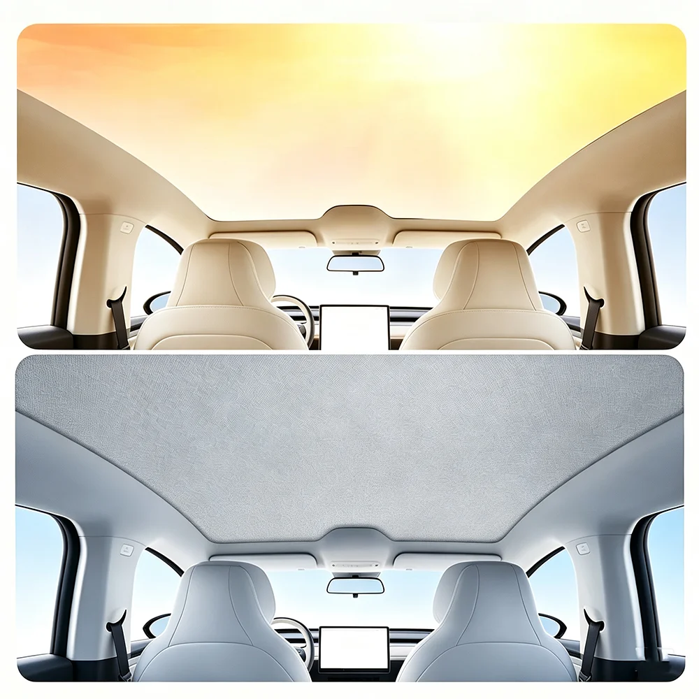 Car Sunroof Insulation Roof Visor For BYD Sealion 7 EV 2024 2025Sun Protection Electrostatic Adsorption Sky Curtain Sunshade