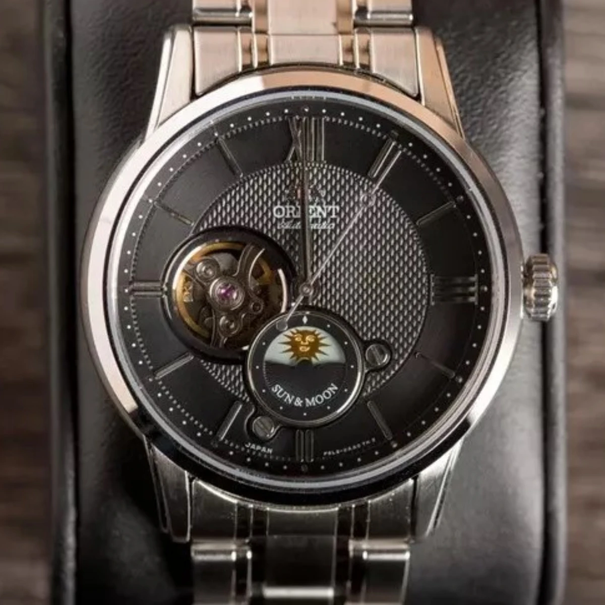 Orologio da uomo originale Orient Orologio da lavoro di lusso impermeabile Vetro zaffiro Acciaio inossidabile RA-AS0002B00B