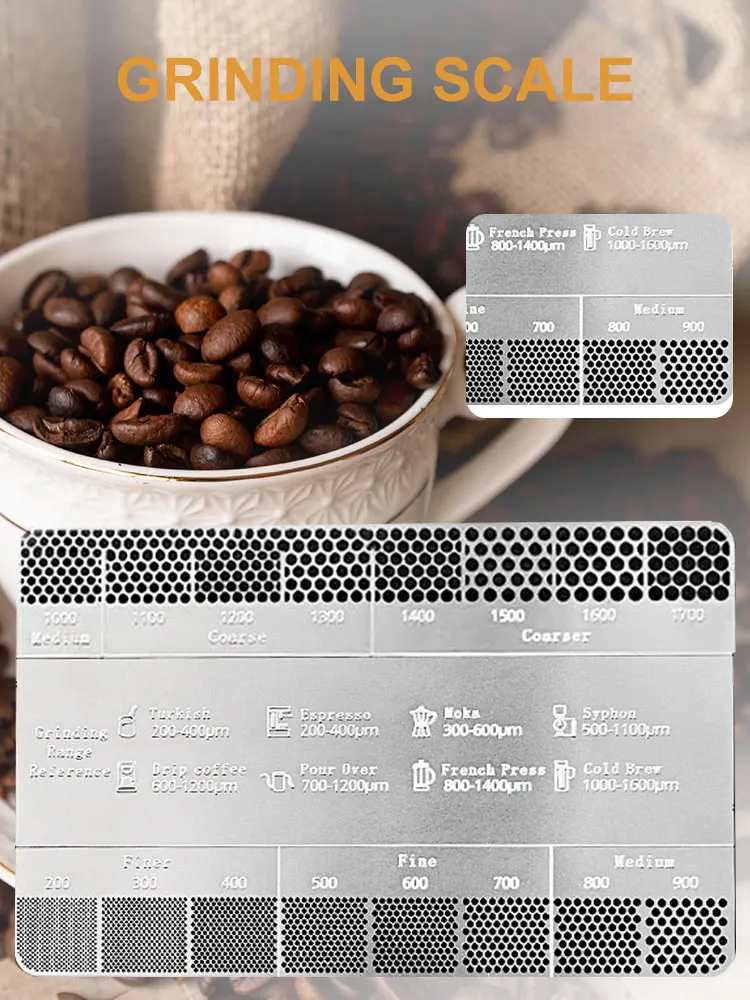 Coffee Powder Grinding Thickness Reference Comparison Card