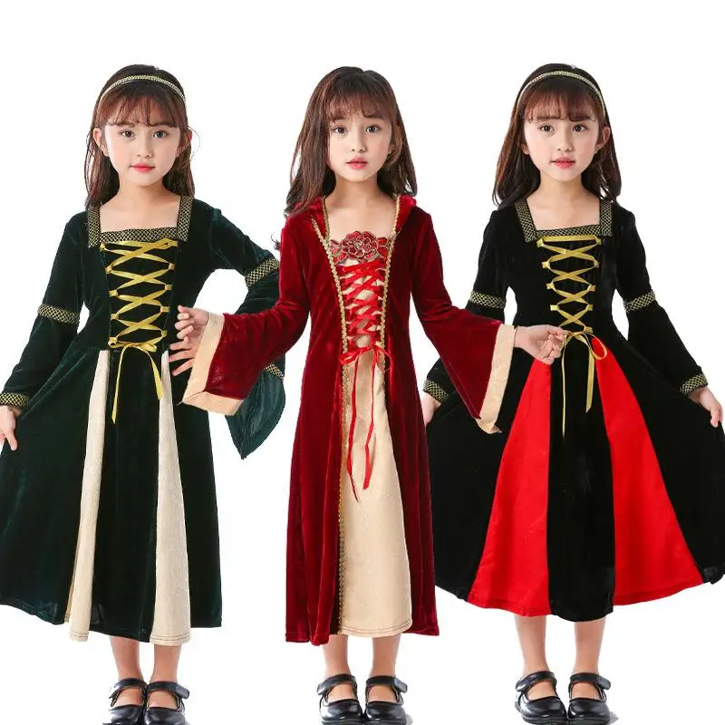 

loween Children's Performance Dr Vintage Court Costume Stage Performance Traditional Ethnic Women's Clothing