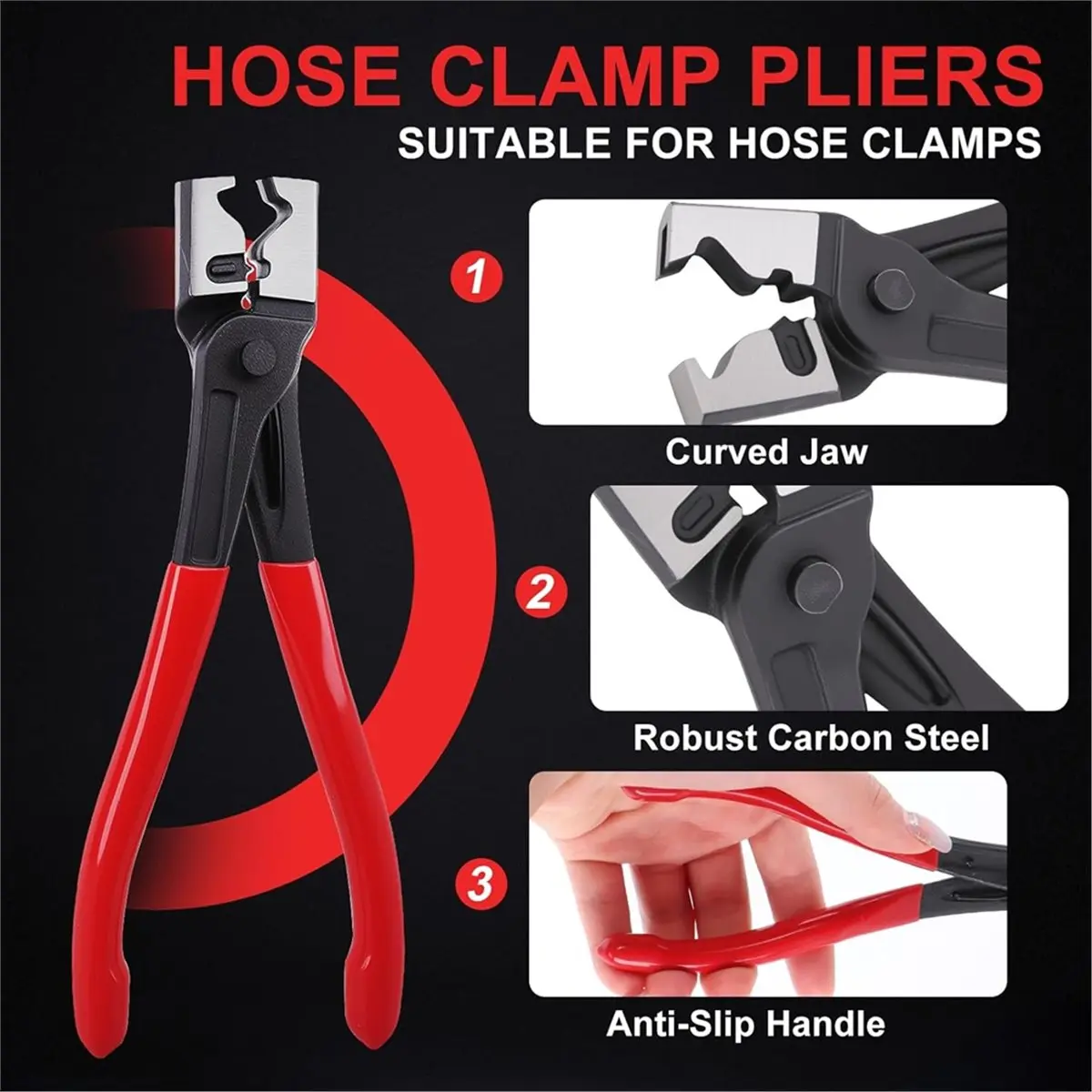 37 Pieces Stainless Steel Single-Ear Hose Clamps with Hose Clamp Pliers, Hose Clamps Set for Pool Hose Garden Hose