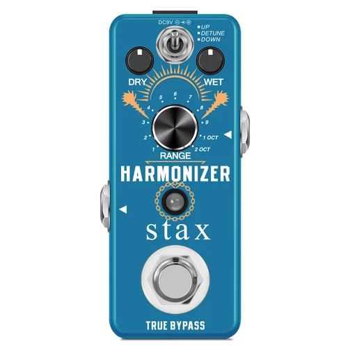 Stax-Pedal de efecto armonizador de guitarra, pedales digitales de efectos de octava, palanca de cambios Harmony Pitch, Detune, guitarra eléctrica, bajo, tamaño Mini