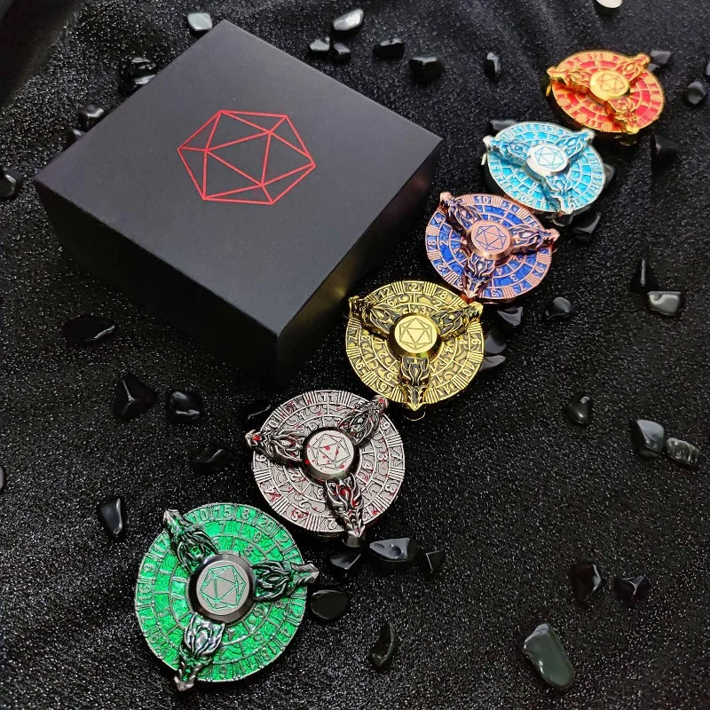 Metal edc fidget spinner dados rolo antiestresse giroscópio aliviar o estresse brinquedo lidar com girando ponta superior coisas legais novidades