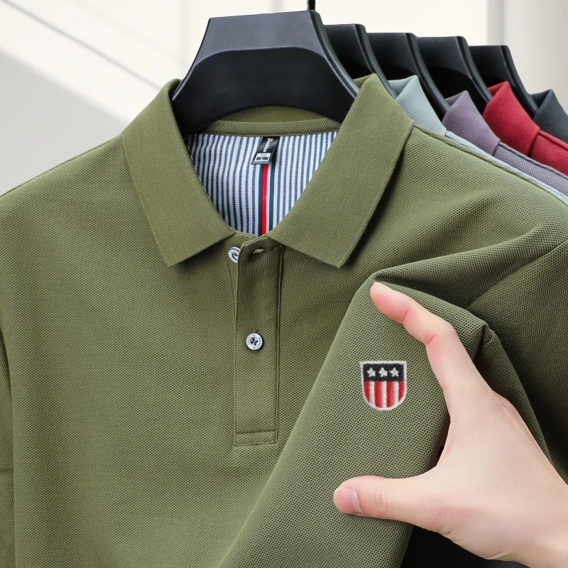 Sommer Neues Designer-Original-Marken-Poloshirt mit Stickerei, Bequemes Kurzarm-Shirt, Modisches, Atmungsaktives Herren-T-Shirt, Bestseller – Detail 9