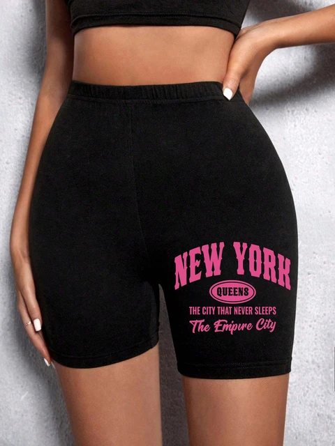 Summer Womens Sports Shorts New York The Emipure City Letter Printing Fitness Short Pantsstretch Thin Soft Female Sport Swear 6 Summer Womens Sports Shorts New York The Emipure City Letter Printing Fitness Short – view 6