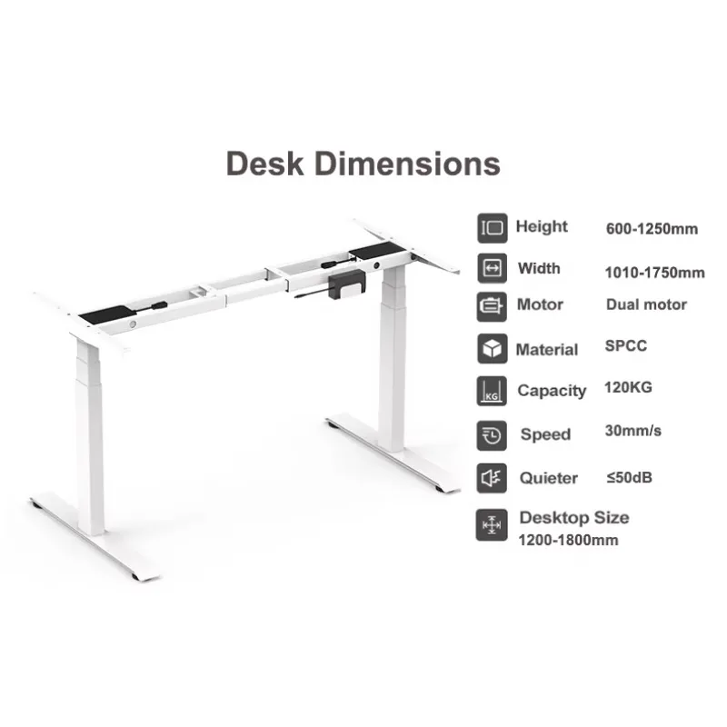 Electric Drafting Table, Dual Motor Height Adjustable Standing Desk, Ergonomic Sit Stand Desk for Studio, Easy Assembly