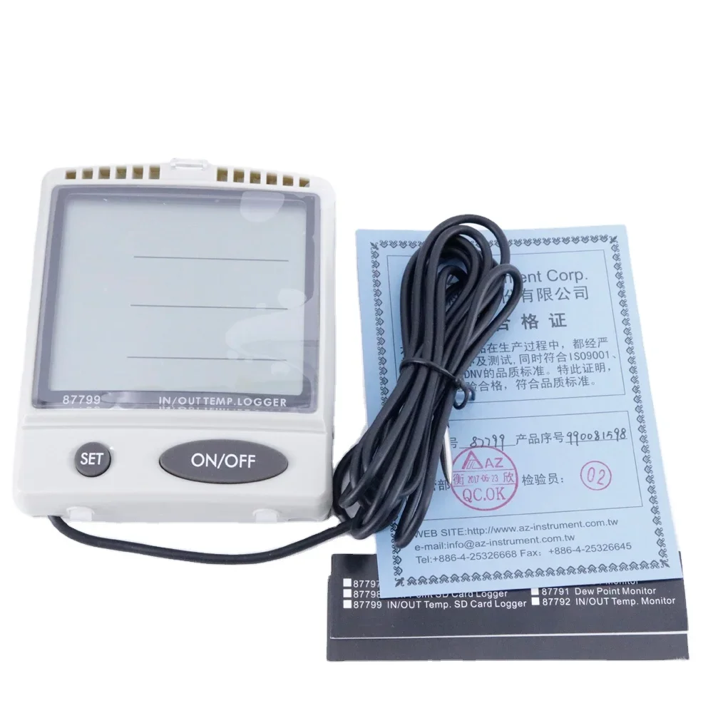 AZ87799 Desktop Hygrometer Temperature and Humidity Recorder SD Card Data Logger