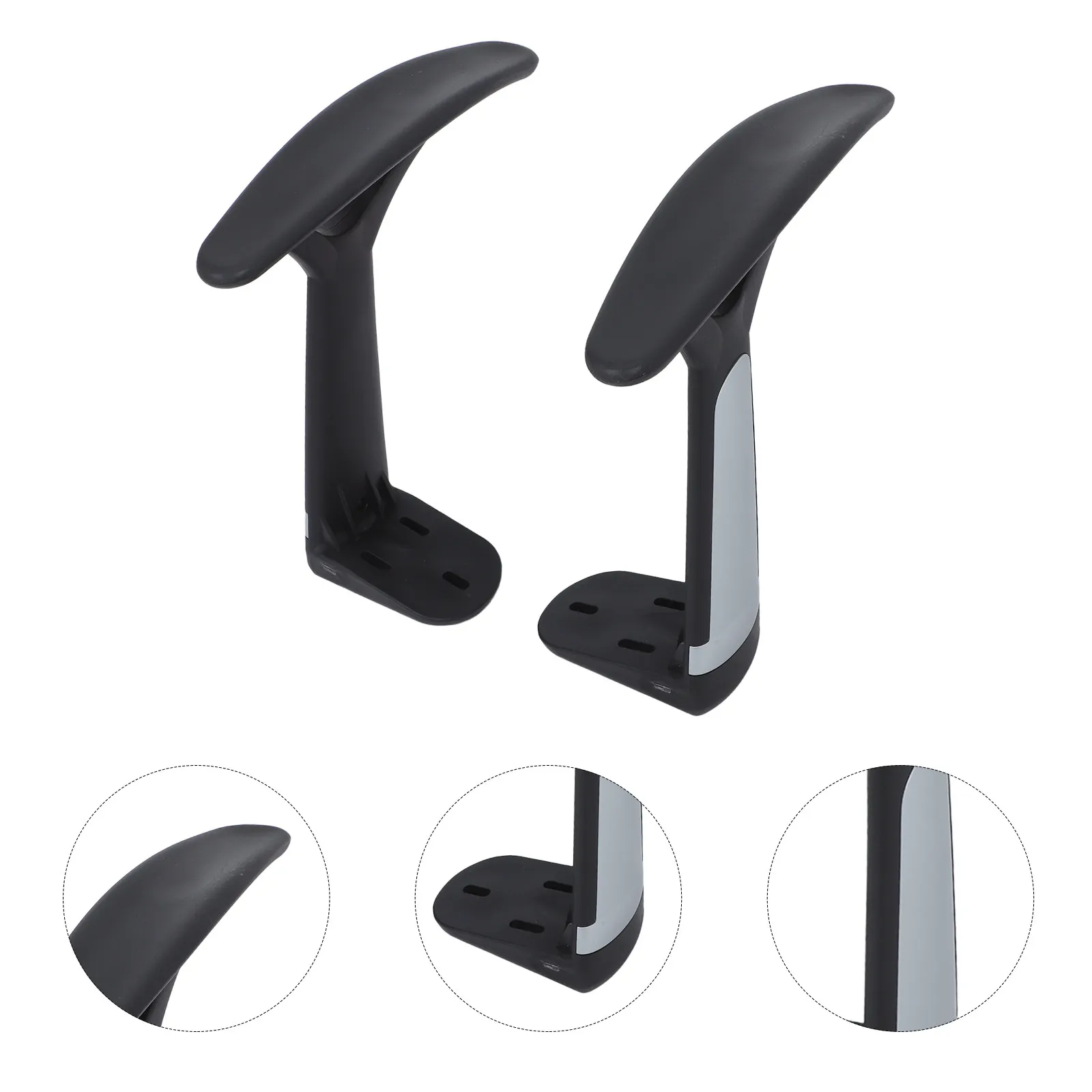 2 Peças de Reposição para Braços de Cadeira de Escritório, Apoios de Braço Ergonômicos de Plástico para Cadeiras de Jogos, Computador e Estudo, Confor
