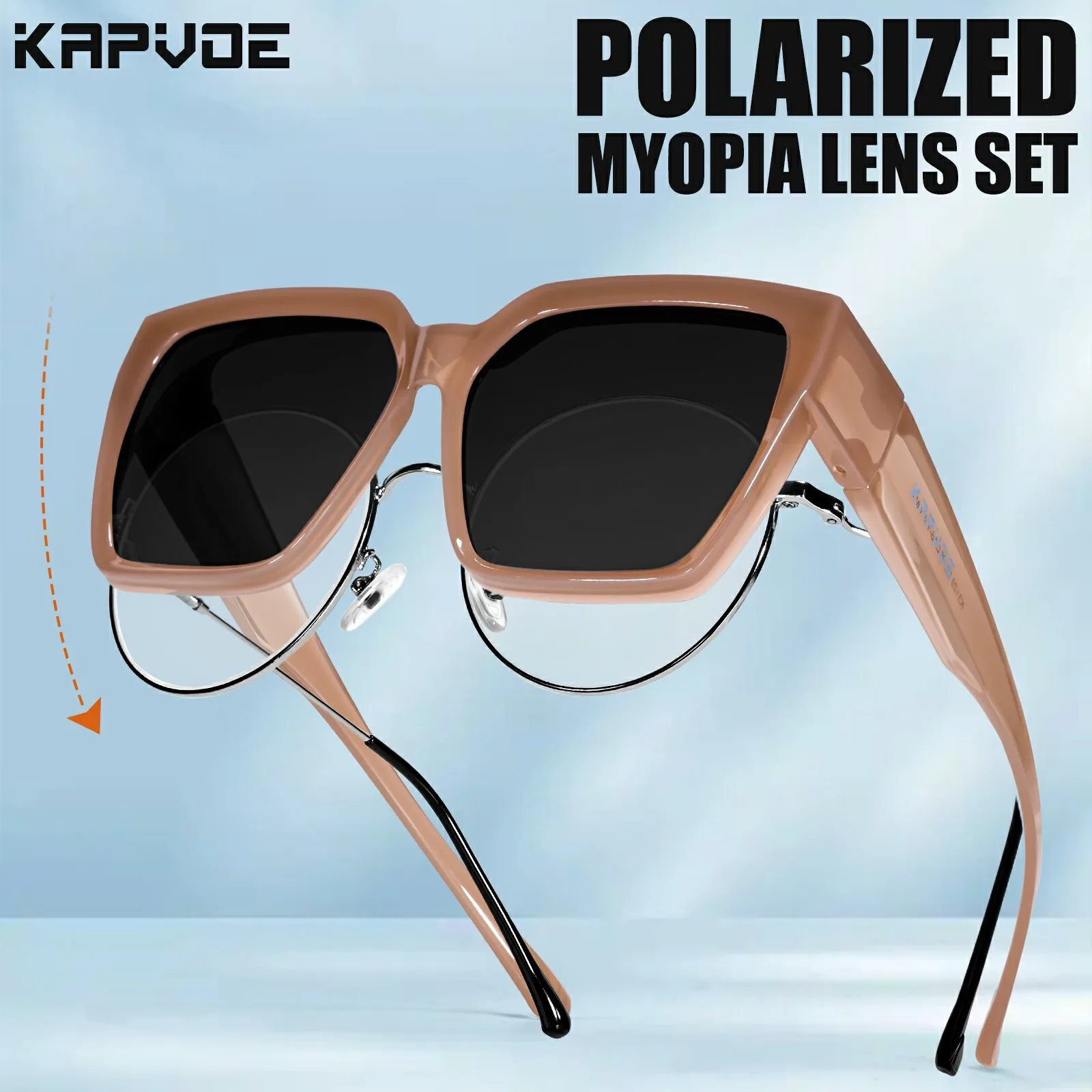 

Kapvoe Fit Over Myopic Sunglasses Myopic Exclusive Glasses UV400 Eyewear Cover On Glasses Polarized ShadesGlasses Bike Equipment