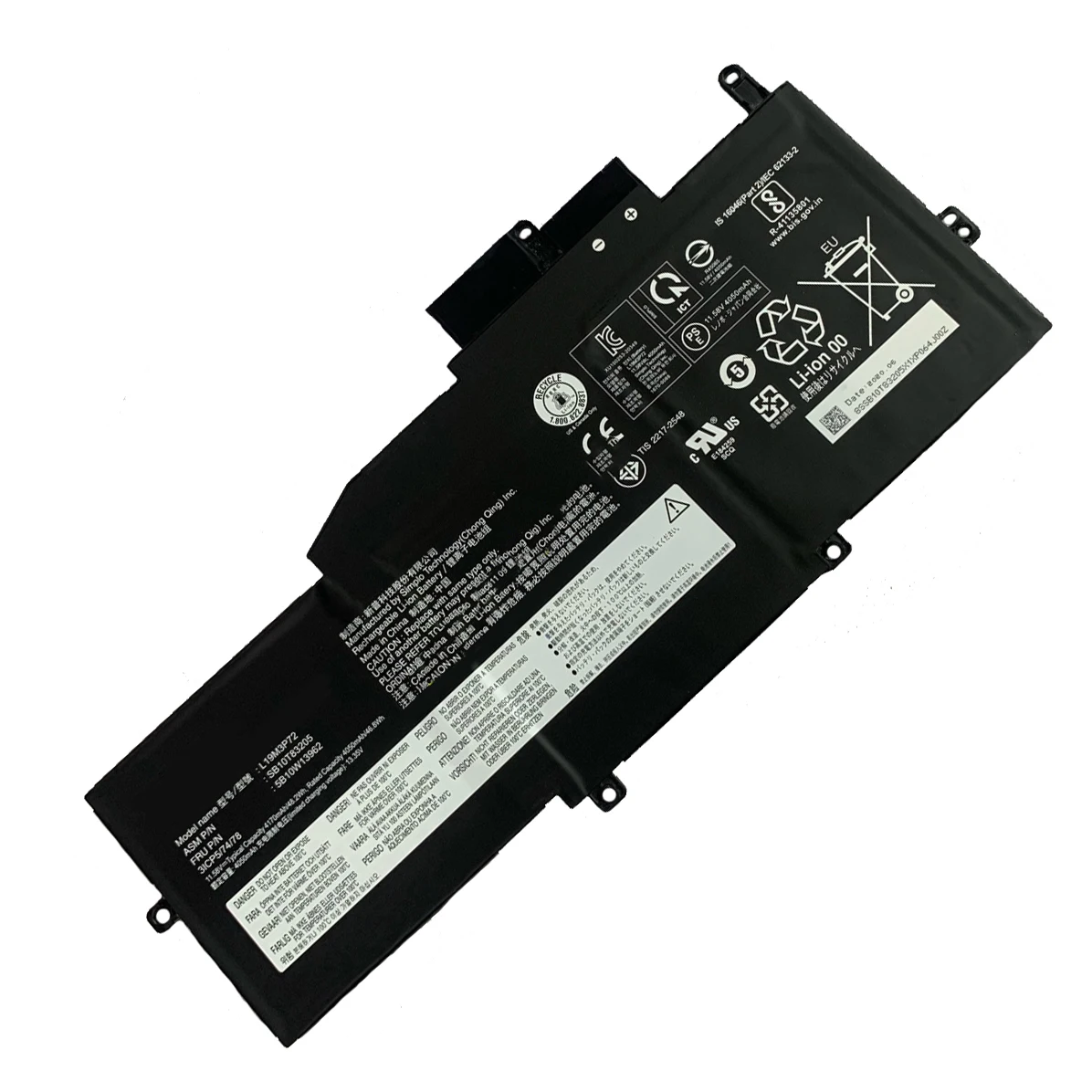 Laptop Battery L19C3P71 L19M3P72 L19M3P73 For ThinkPad X1 NANO GEN 1st 1-20UN Series 11.58V/4170mAh/48.2Wh