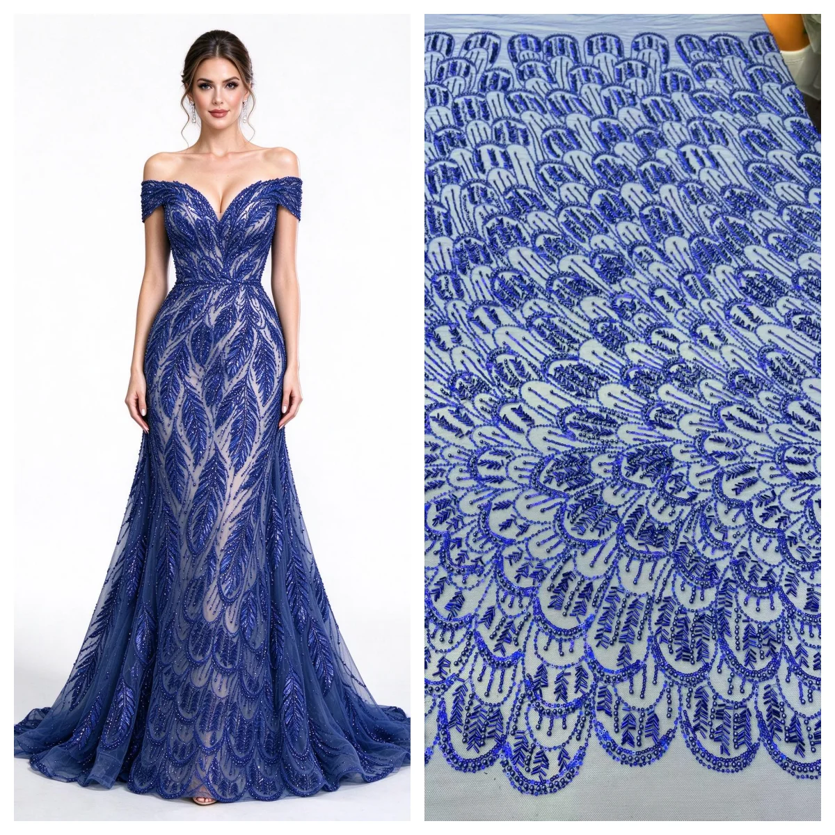 Madison High-End Luxury Beads French Embroidery Groom Lace Fabric African Nigerian With Sequins Fabric For Wedding Dress