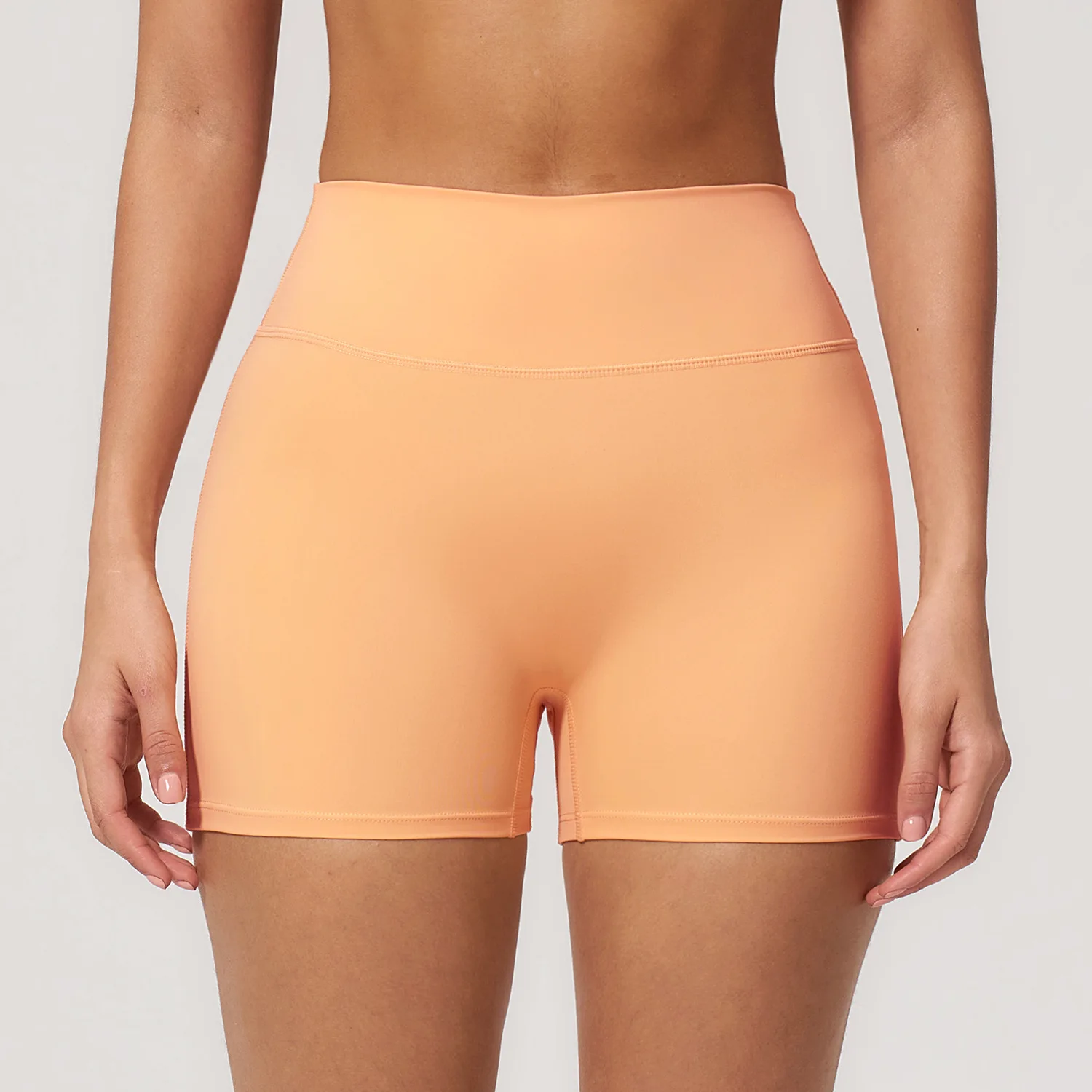 High Waist Hip Lifting Yoga Shorts Solid Color Sanded Outdoor Gym Sports Tights Cloud Feeling Workout Fitness Running Shorts