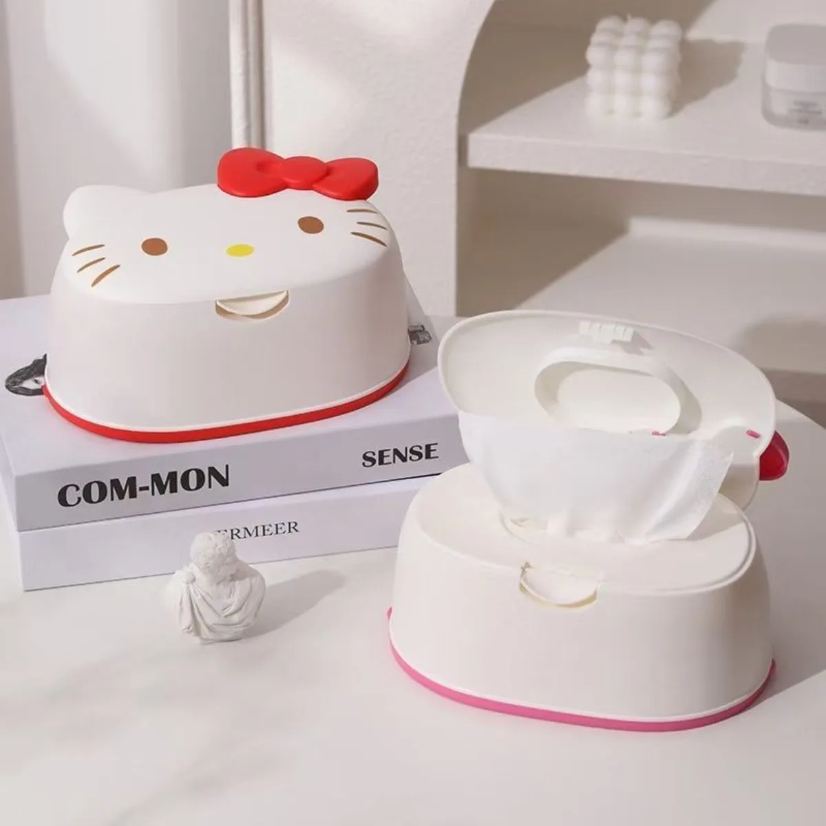 Anime Hello Cute Kittyt Kuromi My Melody Cartoon Desktop Tissue Box Large Capacity Spring Holder Storage Organizer for Home Gift view 3