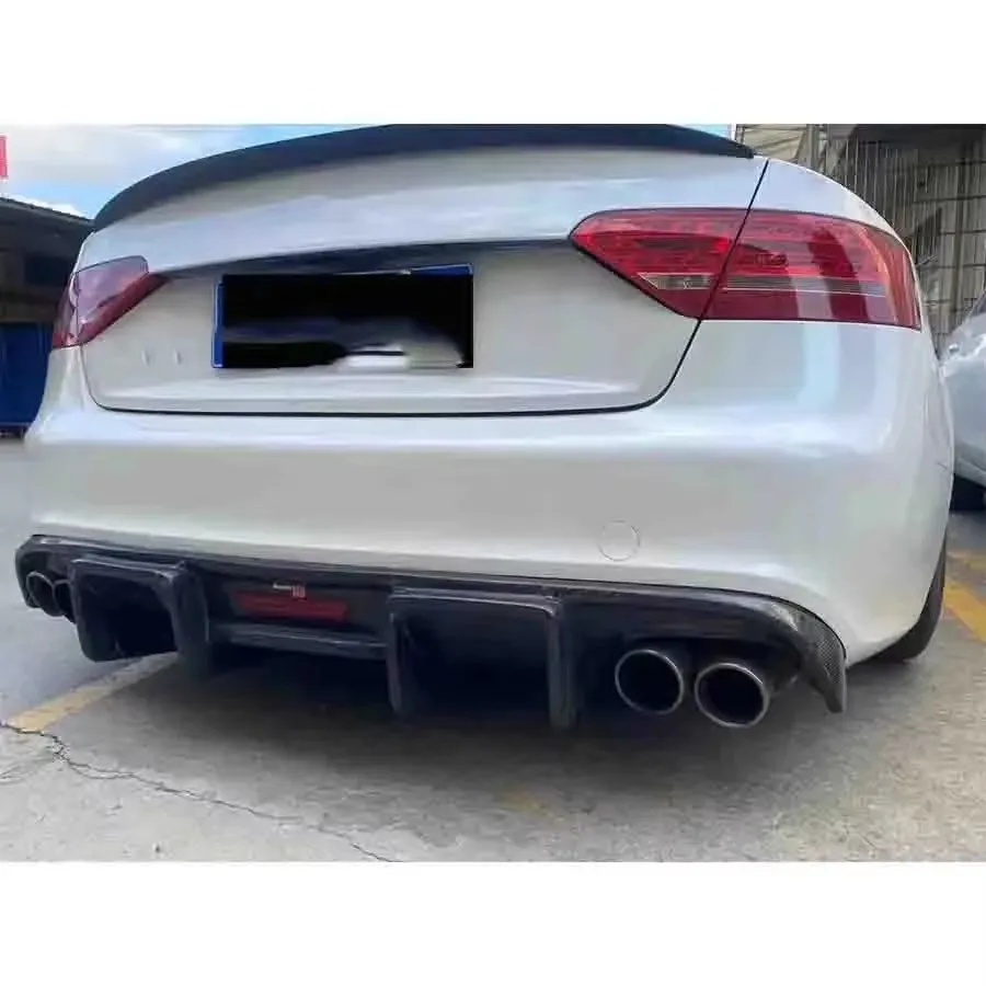 For Audi A5 S5 Coupe 2009-2011 1-door Carbon Fiber Car Rear Bumper Diffuser Rear Splitters Spoiler Back lip Car Accessories - view 6