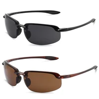 Paquete de 2 gafas de sol deportivas polarizadas para hombres y mujeres TR90 marco ligero sin montura UV400 correr pesca conducción 801