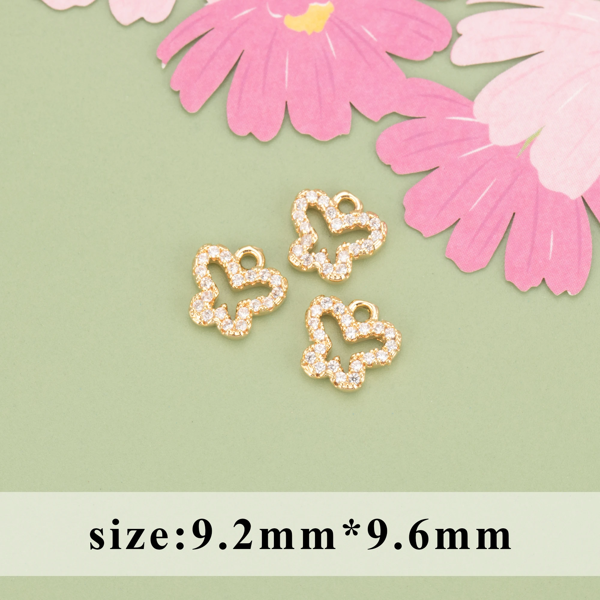 YEGUI M1001,jewelry accessories,18k gold plated,copper metal,zircons,diy pendants,charms,diy earrings,jewelry making,10pcs/lot