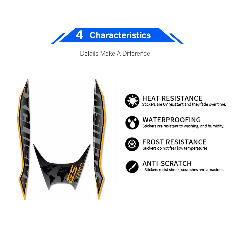 R1250 For BMW GS R1250 EXCLUSIVE Motorcycle 3D Gel Beak protection Sticker Fairing Front Protector Decal