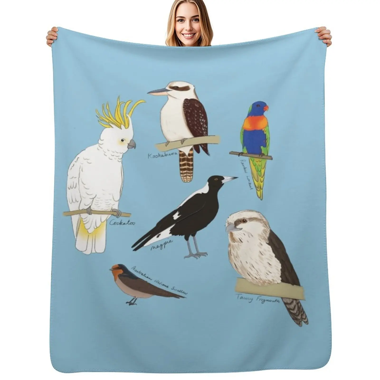 

Sqwawk, Warble, Hoot Throw Blanket All Season Lightweight Soft Blanket for Bed