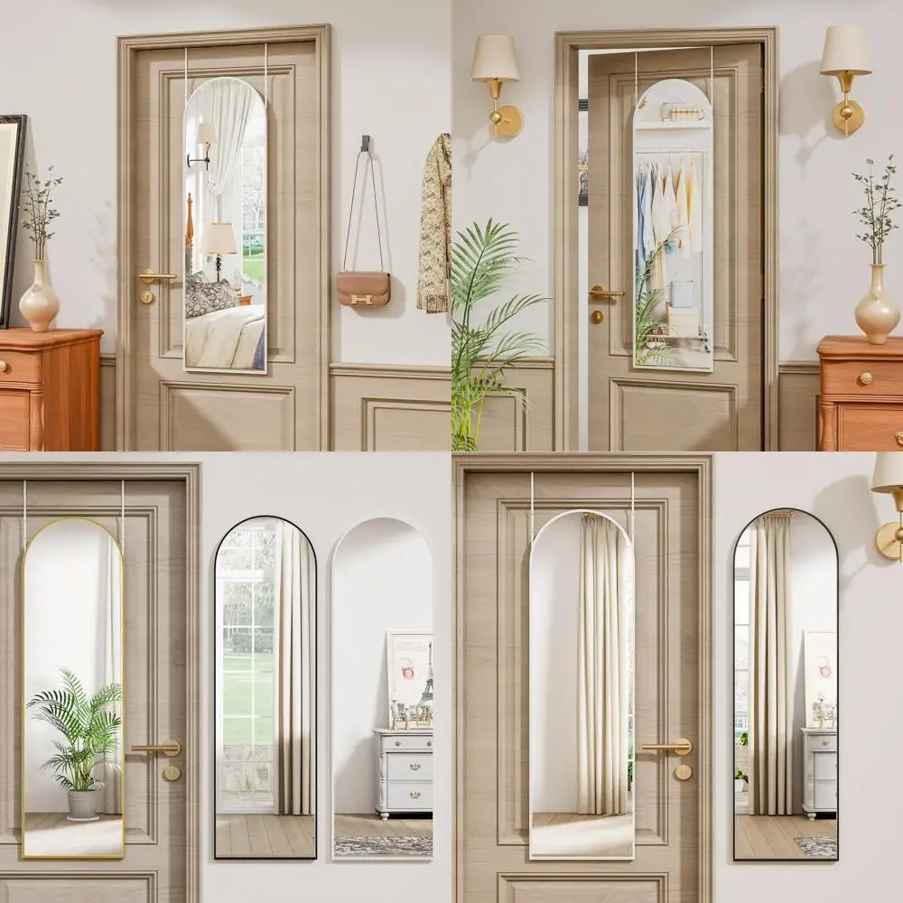 

White 14 x 48 Full-Length Door Mirror, Wall-Mounted or Leaning, Home Decor