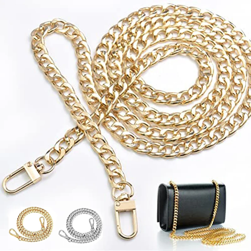 120cm Metal Aluminum Bag Chain Replacement Parts Accessories for Hand-Woven Shoulder Handbag DIY Handmade Detachable Straps