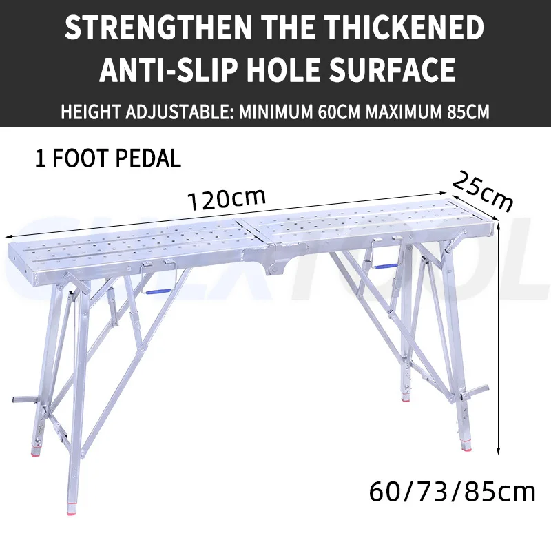 Folding Stool Lifting And Thickening Scaffolding Folding Horse Stool Raising Folding Workbench Anti Slip Reinforced Folding Stoo