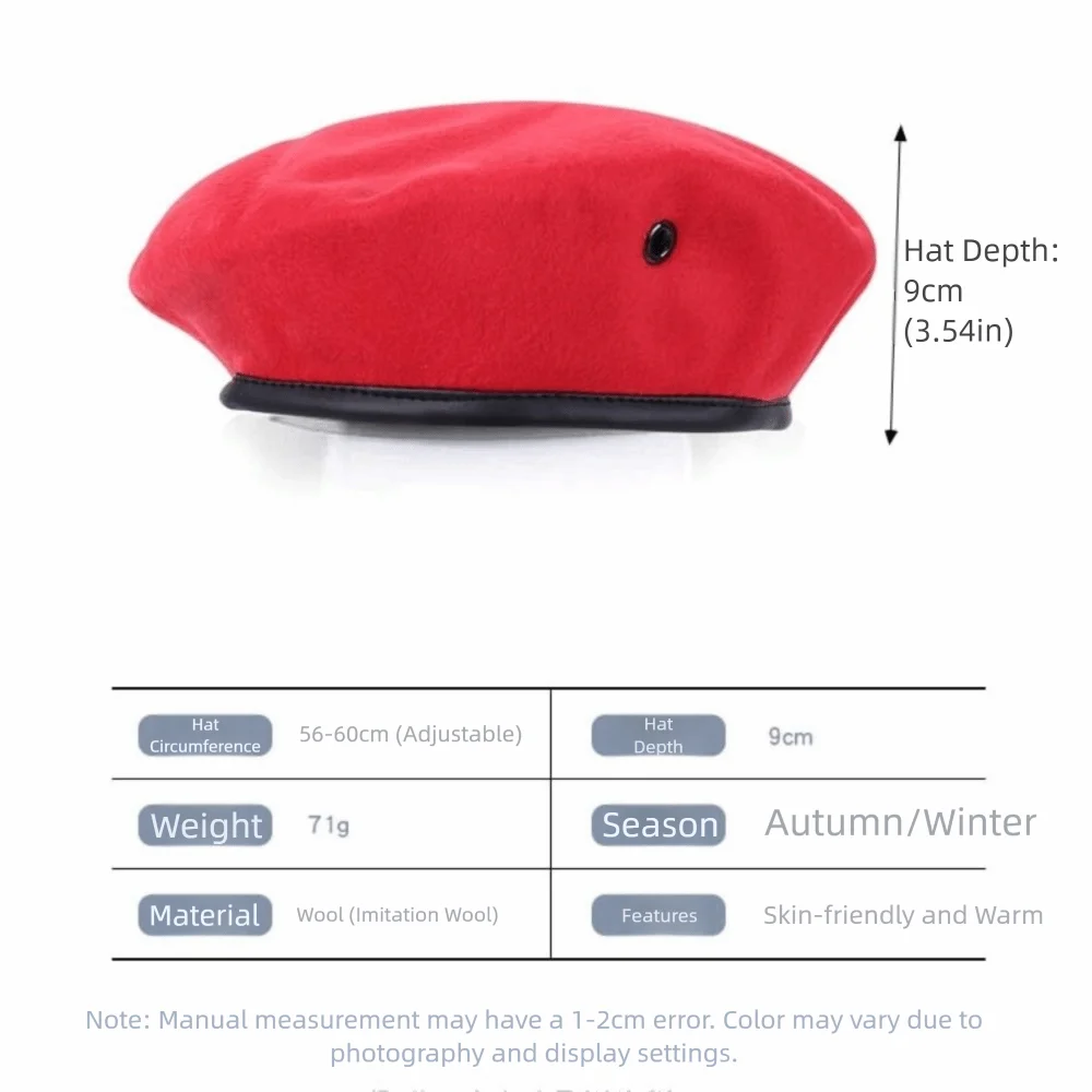 قبعة بيريه عصرية قابلة للتعديل بلون سادة للخريف والشتاء قبعة موحدة كاجوال للكبار قبعة رسام للنساء والرجال