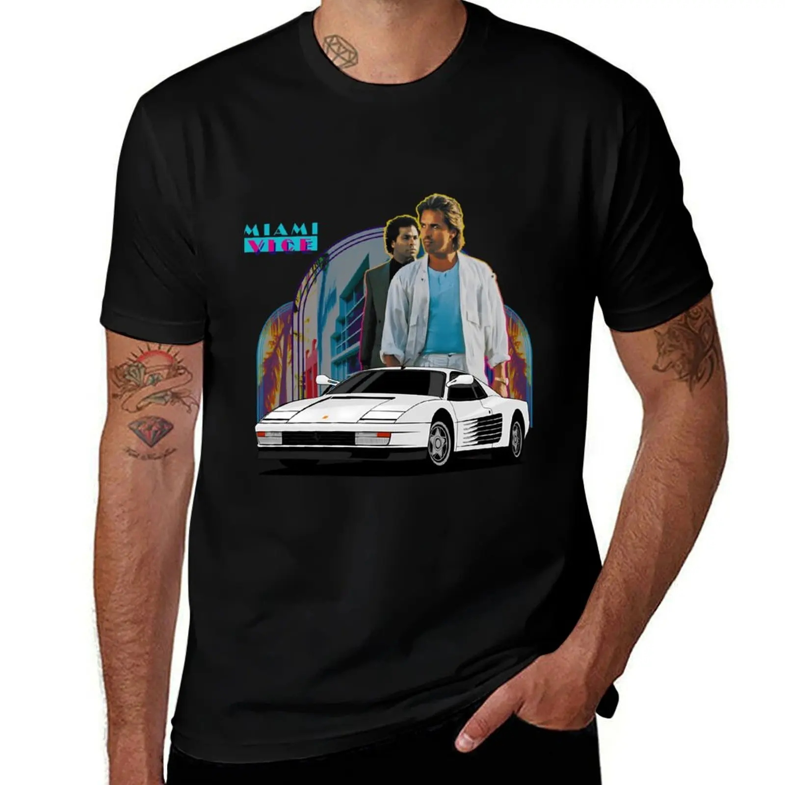 

Vice quality t Testarossa soft cotton T-Shirt man high shirts shirt for t shirts cotton t cotton man Miami
