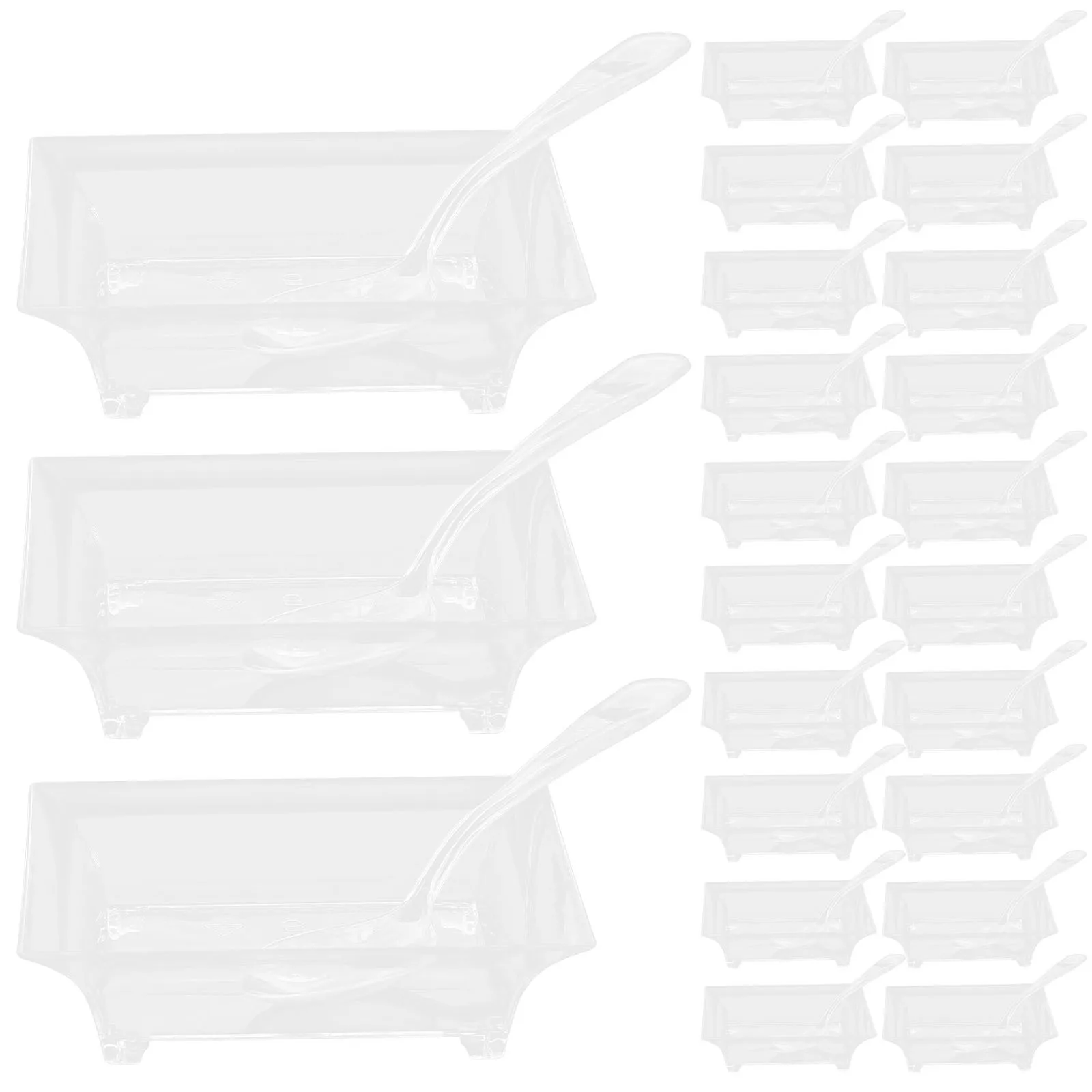 

100Pcs Mini Dessert Plates Clear Square Serving Plates for Wedding Birthday Snacks Cupcakes Cheesecake Desert Dishes