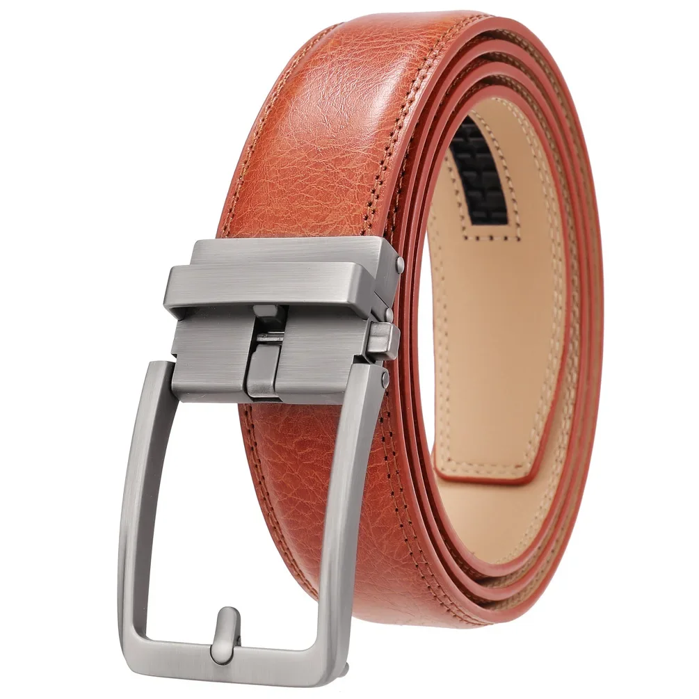 Top Quality Mens Black Belts Luxury Adjustable Genuine Leather Brown Belt For Men 3.5cm Width Formal Suit Waist Belt Male B1338