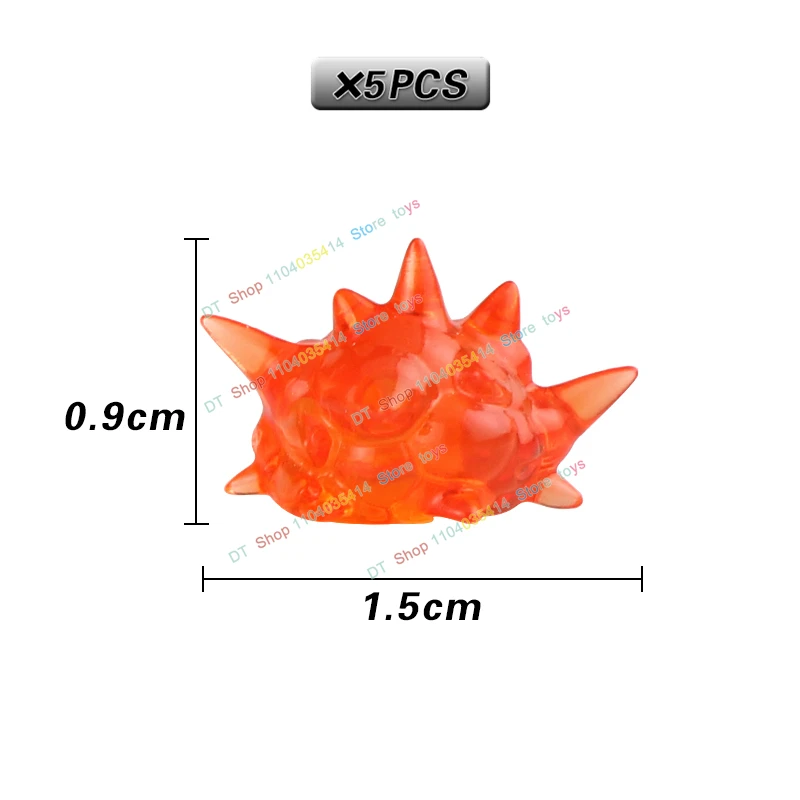 5PCS PJD6-45 Special Effects Pieces Anime Serie Fire Fists Flames Ice cube Explode  Building Blocks Weapon Accessories Toys Kids