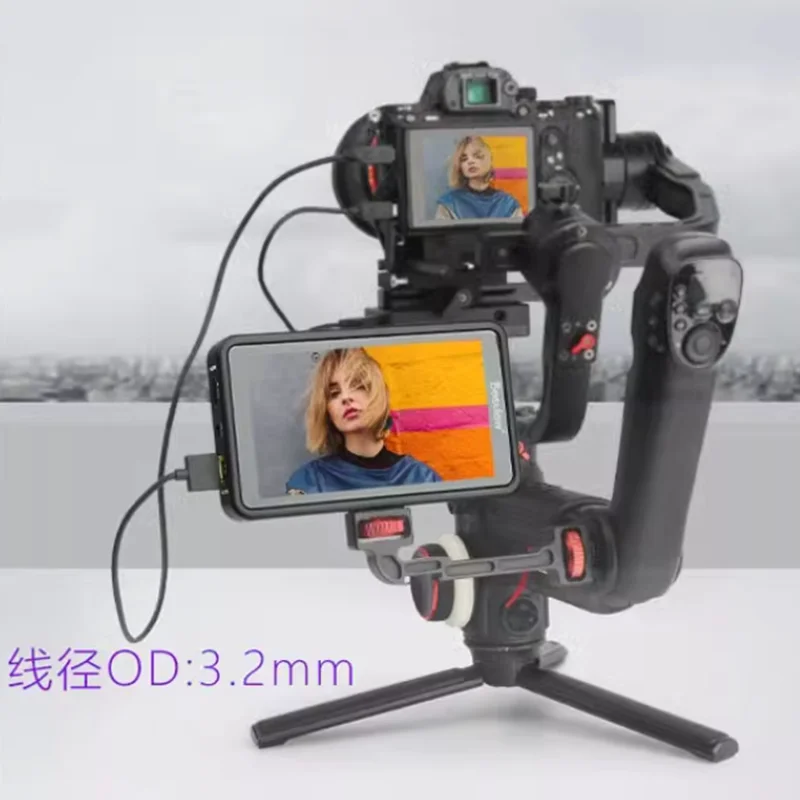 Ultra fine Micro HDMI - compatible with high-definition cable 4K 60HZ stabilizer micro DSLR camera Astro monitor TV